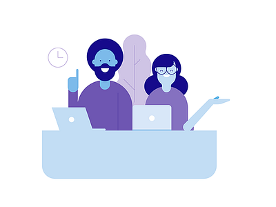 Couple characters hr office people retro style styletest ui ux website workforce