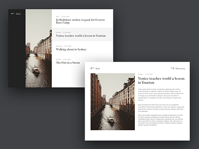 Travel Blog Theme black blog butler minimal travel typography unsplash venice web white