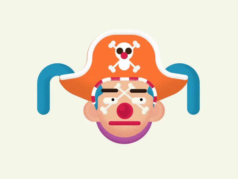 BUGGY / CONFUSE after effects animation buggy captain character clown expression headrig loop motion one piece rigging