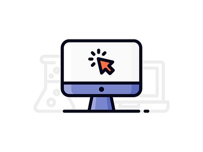 Creative Process (1/3) creative flask icon illustration laptop mac outline pc science ui ux