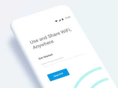 Login via Phone Number android flat ios login otp sharing ui wifi