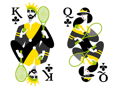 Tennis King And Queen illustration king queen sport tennis vector