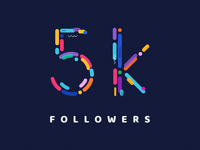 5000 Followers 🏀 5000 5k color colors dribbble followers ui