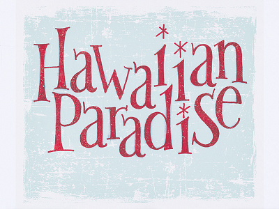 Hawaiian Paradise handlettering inking lettering logo packaging retro typography