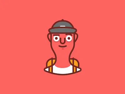 Self-portrait designer drawing graphic illustration portrait simple sydney vector