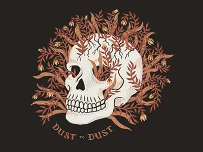 Dust to Dust floral gothic grunge handlettering illustration lettering nature painting photoshop plants skull