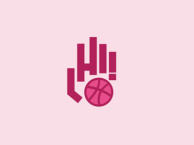 hi dribbble! hand hello hi hi dribbble logo logo design