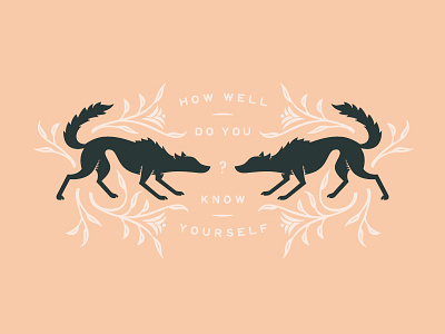 How well do you know yourself? flowers identity illustration reflection self wolf