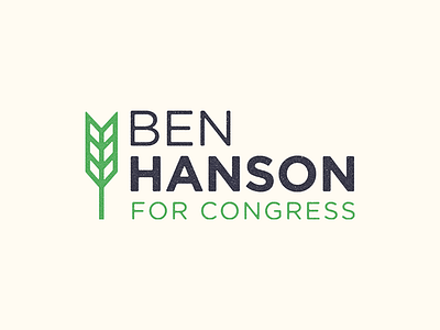 Ben Hanson for Congress logo midwest north dakota plains political logo politics vintage wheat