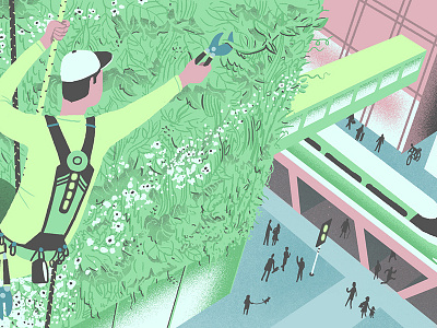 Vertical Gardener city editorial garden gardener illustration mr porter plants repel street train vertical wall