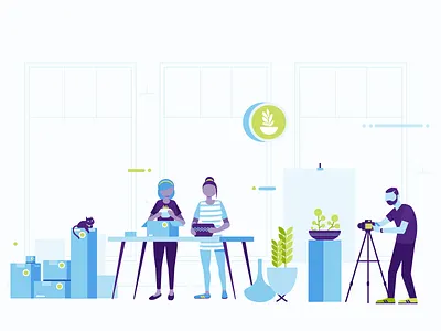 Grow boxes cat illustration kichink photographer plants store