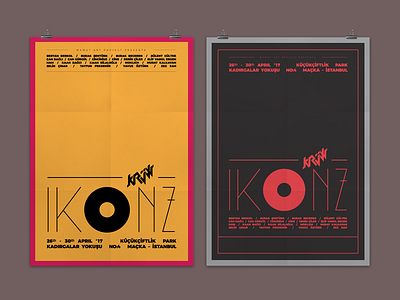 Posters of Ikonz by Krüw branding clean communication cool exhibition graphic design ikonz poster typography vector visual