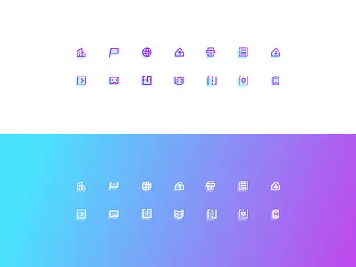 Icon Set abstract design flat icons illustration logo mobile modern simple website