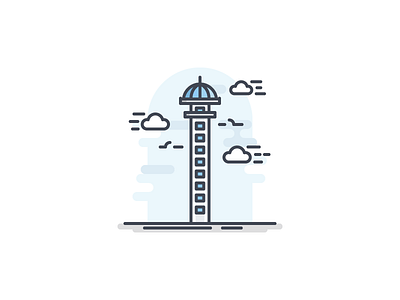 Tokat Landmark - Turhal Tower 2d colored flat icon landmark monument outline scenery tokat tower turkey