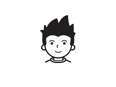 Self Portrait B&W (04/365) 365 project cartoon character daily design self portrait vector