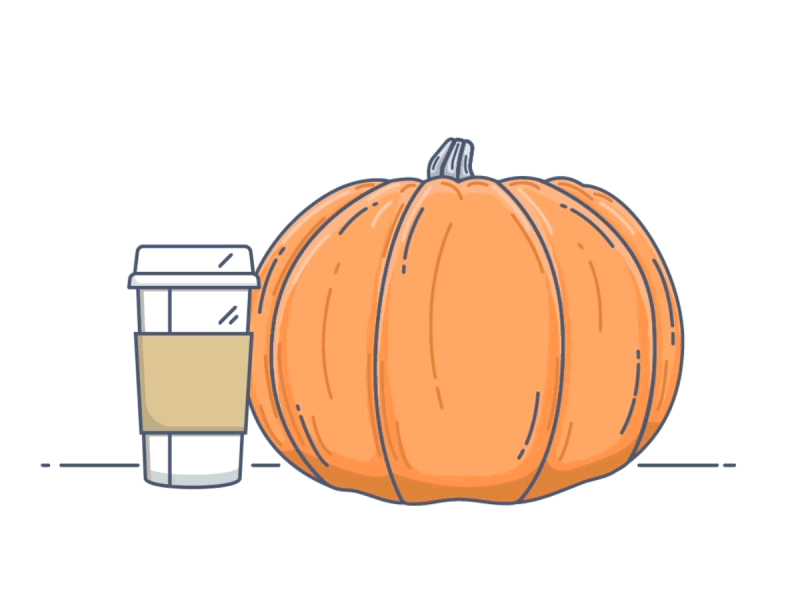 Pumpkin spice is back! animation fall illustration latte leaves pumpkin pumpkin spice