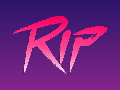 R.I.P 80s brush illustration lettering metal rip type typography