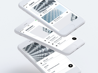 Minimal Design Exploration app black clean ios list minimal photo ui ux white