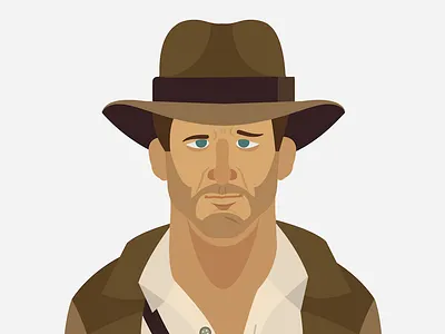 Jones ford harrison indiana jones portrait vector