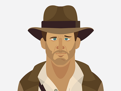 Jones ford harrison indiana jones portrait vector