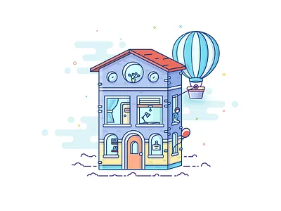 Room Management Illustration balloon house illustration management room