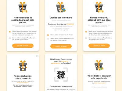RegalBox onboarding mockups gift mobile onboarding regalbox responsive ui ux web