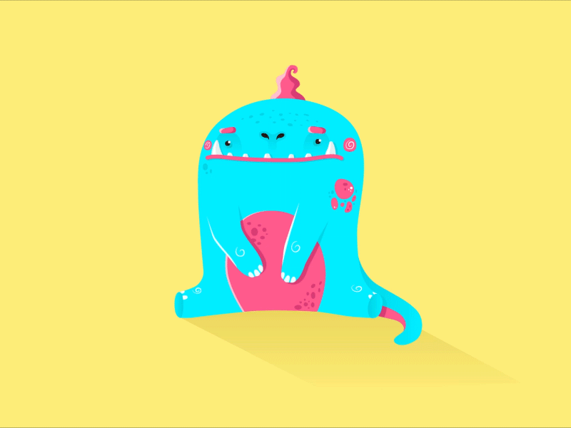 Cute Little Monster adobe after blue cute dino effects illustrator monster motion