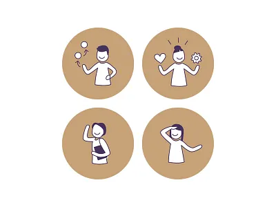 Icon designs for Kim Vella Coaching website coaching gold icons illustrator purple web design website