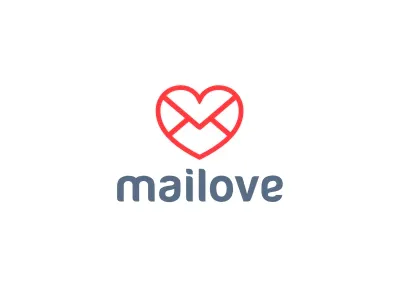 Mailove brand identity lettering logo love mail