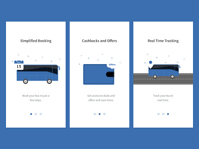 Onboarding bus bus booking cashback illustrations offer onboarding ui design