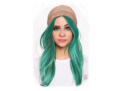 Beanie digital digitalart digitalpainting drawing girl illustration painting portrait procreate woman