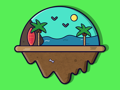 Islands - Beach Island beach day illustration island landscape nature ocean outdoors sun sunny surf surfing