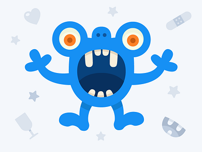 Scared monster afraid blue danger fun happy monsters illustration monsters scared