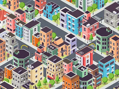 City / Township Isometric Illustraion Pt3 3d building design dribbble follow gfxmob graphicdesign illustration isometric shot vector