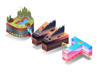 DWT Isometric Letterscape - Put Together design dwt isometric landscape letter nature scape scenery views