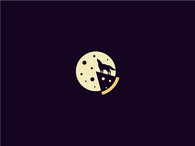PIZZA MIDNIGHT branding character design food illustartor logo simpe wolf