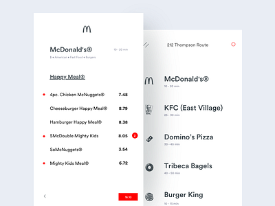 Clean UX app clean delivery food ios johnyvino menu minimal navigation restaurant ui ux