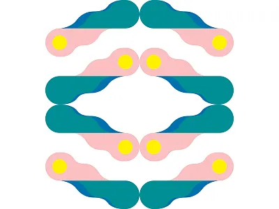 Modern Sunset Series, Poster 4 blue colorful geometry graphic design green illustration modern peach playful poster print design yellow