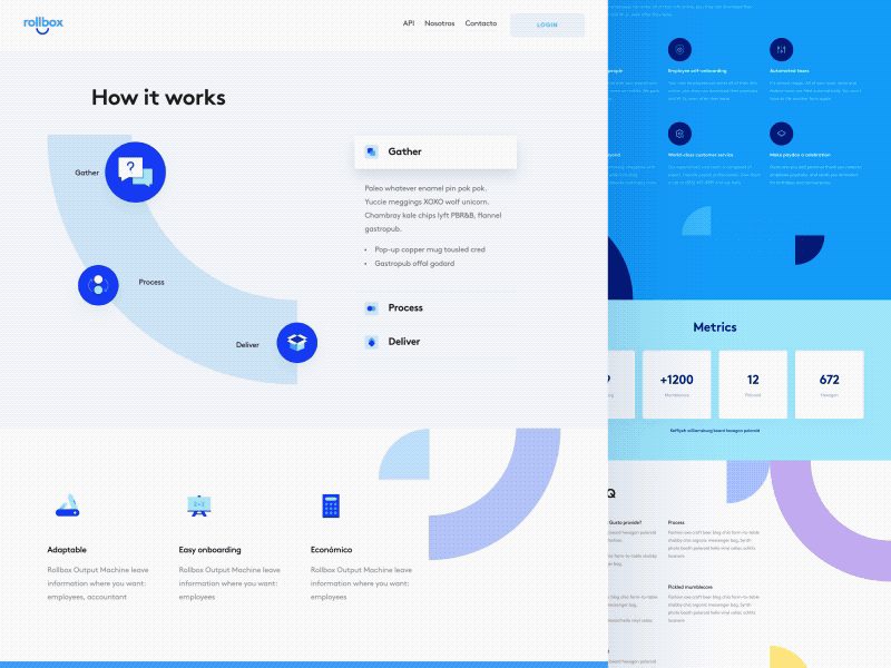 Quick landing concept design flinto landing layout shapes simle ui webdesign