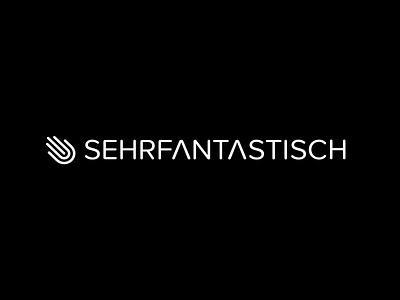 Sehrfantastisch Logo branding clap design fantastic fantastisch font hand logo negative sehr shape system