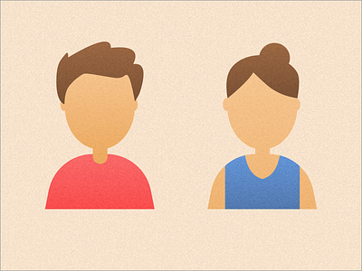 Avatars avatar avatars female flat grunge illustration male texture user vector