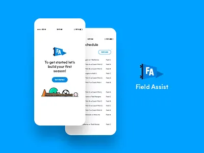 Field Assist app brand interface schedule sports ui ux