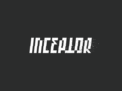 Inceptor black channel lettering logo monochrome noize video white youtube