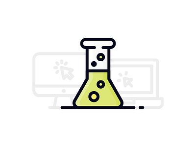 Creative Process (2/3) creative flask icon illustration laptop mac pc science ui ux outline