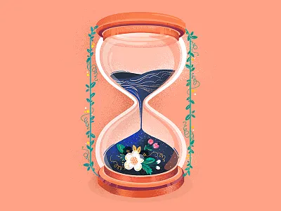 36DaysofType 36daysoftype clock icon illustration number plant sandclock sea time typography
