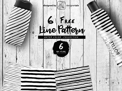 Water Color Line Pattern Vector Pack ai black color eps pattern png template vector water