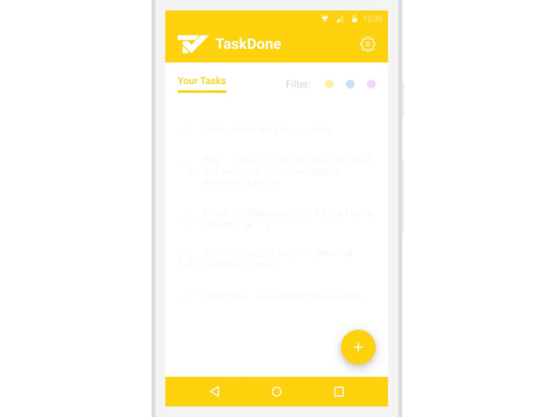 TaskDone Interaction android animation design graphic interaction interface material mobile motion simple ui ux