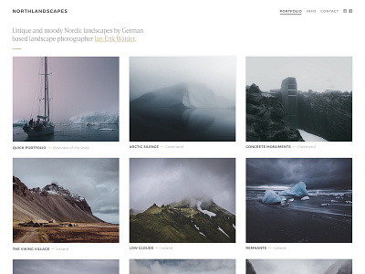 Photography Portfolio / Gallery Grid gallery grid images photography portfolio thumbnails typography webdesign website