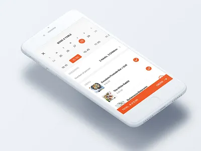 Book a table screen for Mocha UI Kit book a table concept food material mocha ui order ui ui design ui kit