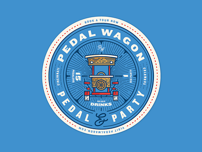 Pedal Wagon Coaster Art beer brew circle coaster drinks line work lockup monogram numbers typography